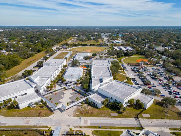 Sarasota Usa January 2023 Aerial Drone Photo Sarasota High School — Foto Stock