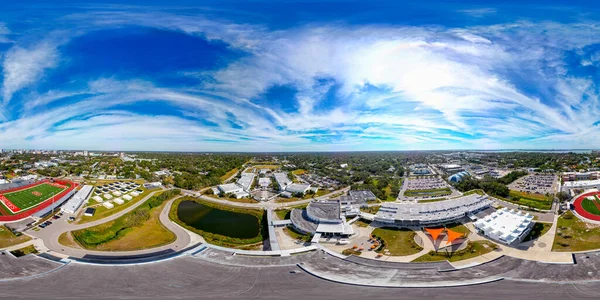 Sarasota Usa January 2023 Aerial Drone 360 Equirectangular Spherical Panorama — Stock Photo, Image