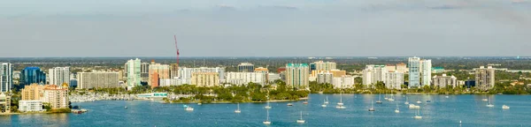 Aerial Panorama Downtown Bayfront Sarasota Florida — Stok fotoğraf