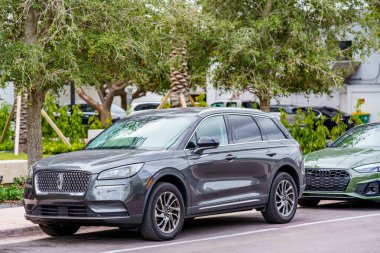 Coral Gables, FL, USA - January 28, 2023: Photo of a Lincoln Corsair SUV on the streets