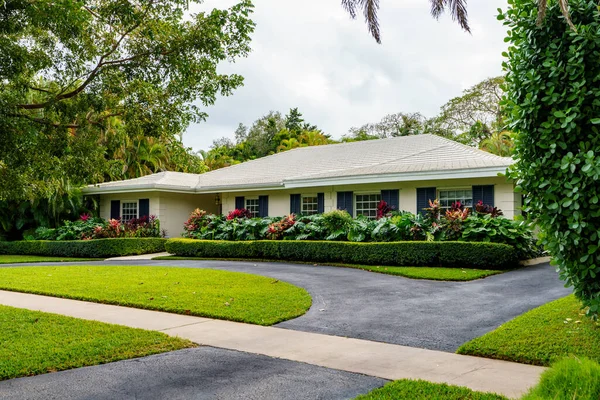 Coral Gables, FL, USA - January 28, 2023: Photo of a historic landmark home in Coral Gables Granada area