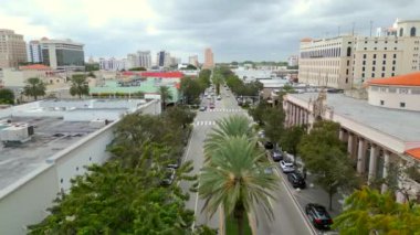 Aerial video Miracle Mile Coral Gables Miami