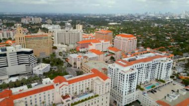 Aerial establishing shot Miami Coral Gables 4k