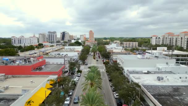 Shops Miracle Mile Coral Way Miami Florida Travel Destination — Stockvideo