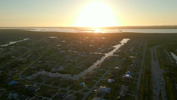 Aerial Video Cape Coral Sunset — Stockvideo