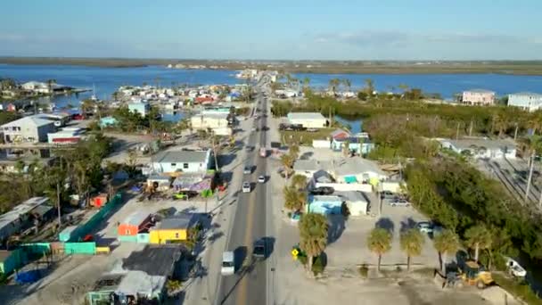 Aerial Hyperlapse Matlacha Florida Pine Island Road — Vídeo de Stock