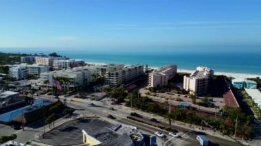 Siesta Key Sarasota Sahili FL hava stoku videosu.