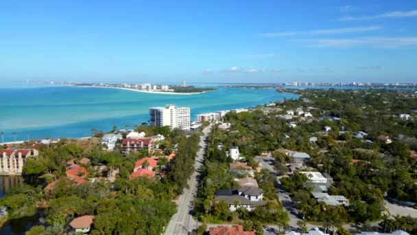 Letecký Přístup Lido Key Ostrovů Siesta Key Sarasota Florida Usa — Stock video