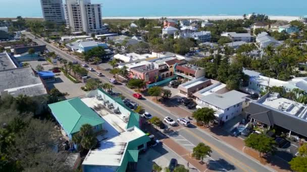 Tráfego Aéreo Vídeo Oceano Blvd Siesta Key Sarasota Beach Florida — Vídeo de Stock