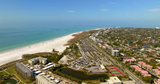 Съёмки Воздуха Sarasota Beach Road Siesta Key Sand Dunes — стоковое видео