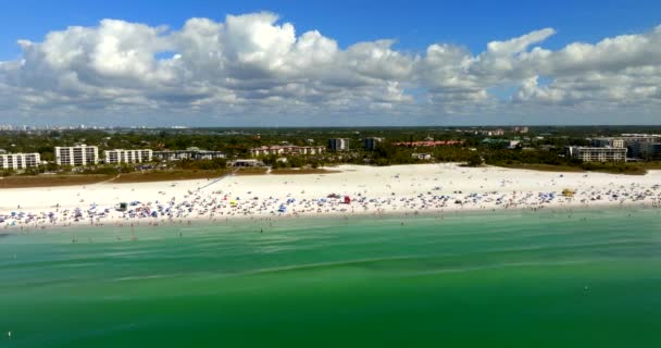 Drone Aéreo Video Sarasota Beach Siesta Key — Vídeos de Stock