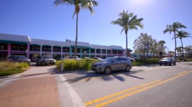 Shops on Ocean Blvd Siesta Key shot with gimbal stabilized camera 4k