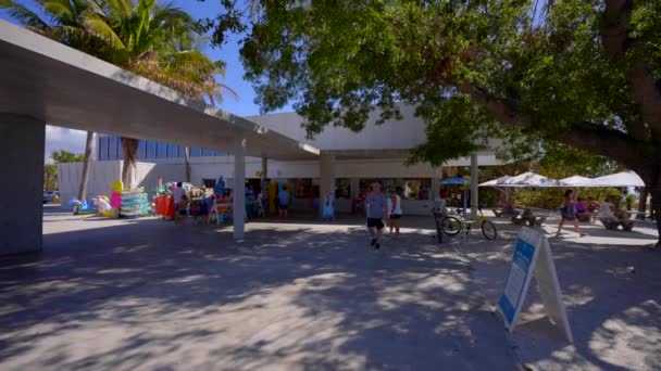 Siesta Beach Tourist Shop Umbrella Rental Station — Stok video