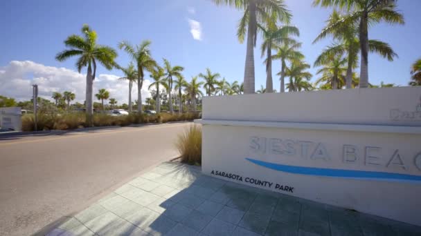 Знак Парковки Siesta Beach Sarasota Usa — стоковое видео