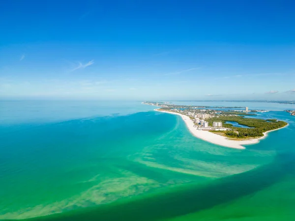 Aerial Drone Photo Lido Key Beach Florida Usa — Stockfoto