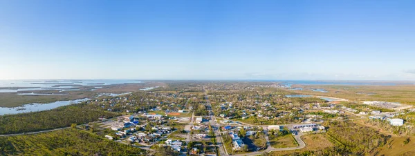 Aerial Panorama Pine Island Florida Hurricane Ian Recovery Monts Later — Stock Photo, Image