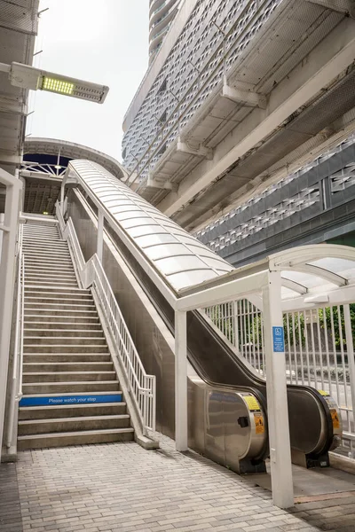 Escaleras Escaleras Mecánicas Para Entrar Estación Tranvía Miami Brickell Metrorail — Foto de Stock