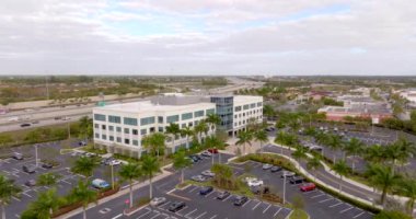 Aerial video of Pembroke Pointe ACorporate office building Pembroke Pines Florida USA