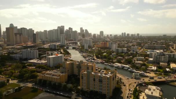 Καλύτερο Αεροπορικό Υλικό Από Μαϊάμι Βίντεο Από Την Πόλη Ποταμού — Αρχείο Βίντεο