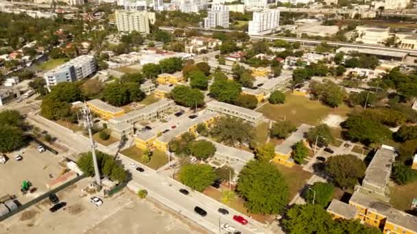 Miami Hoods Overtown Aerial Drone Video — ストック動画