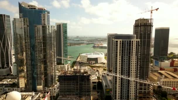 Zbliżamy Się Ftx Arena Miami Drone Video Dawniej American Airlines — Wideo stockowe