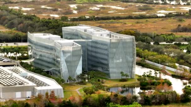 Edificio Glass Fbi Miramar Florida Usa Oficina Federal Investigación Arquitectura — Vídeo de stock