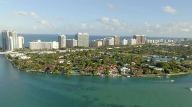 Luxury homes in Bal Harbour Miami FL. Aerial 4k drone video