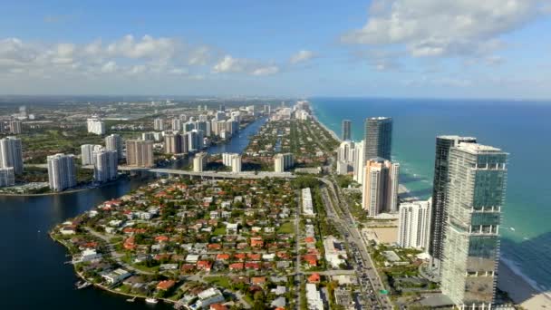 迈阿密风景航空4K无人驾驶飞机 — 图库视频影像
