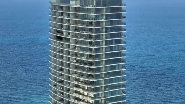 Shora Dolů Náklon Residences Armani Casa Sunny Isles Beach Miami — Stock video