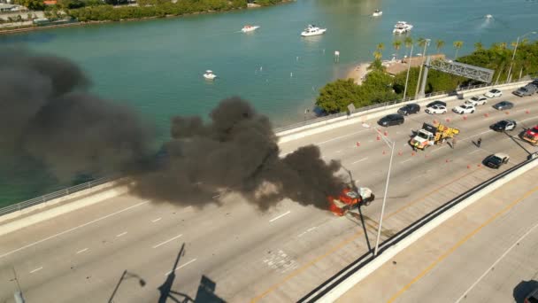 Drone Video Car Fire — Stockvideo