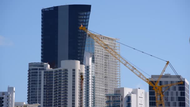 Towers Cranes Miami Sunny Isles Beach Video — Stockvideo