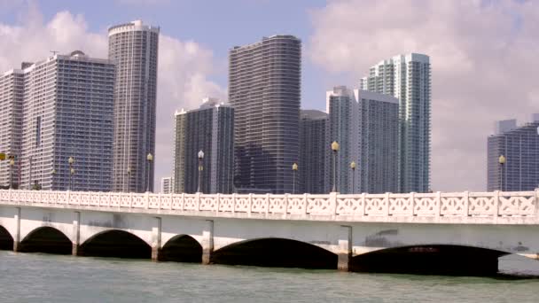 Edgewater Miami Venetian Causeway Bridge Video — Stockvideo