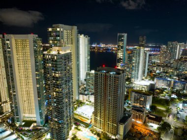 Aerial photo highrise buildings in Midtown Miami FL