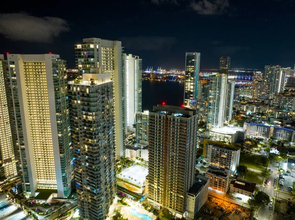 Aerial Photo Highrise Buildings Midtown Miami — Stock Photo, Image