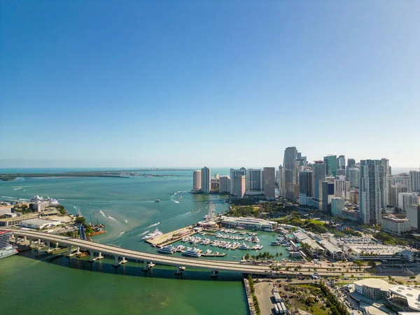 Aerial Drone Image Downtown Miami 2023 — Stock Photo, Image