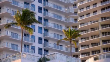 8k video Miami Fort Lauderdale scene with palms and buildings