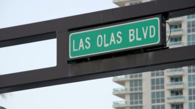 Las Olas Fort Lauderdale Plajı sokak tabelası.