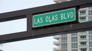 8k video Las Olas Fort Lauderdale Beach street sign