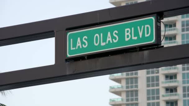 Video Las Olas Fort Lauderdale Beach Street Sign — ストック動画