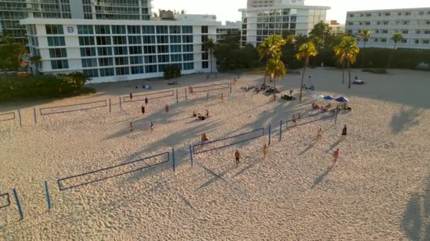 在海滩上打排球的人 — 图库视频影像
