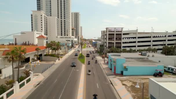 Aerial Daytona Beach 2023 Bike Week — Stockvideo