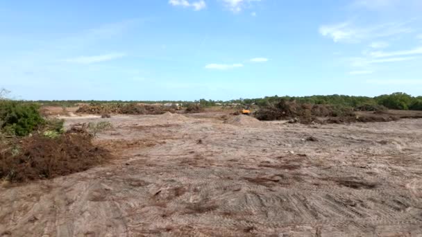Letecké Video Vero Beach Odlesňování Pro Bytovou Výstavbu — Stock video
