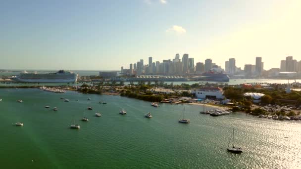 Porto Miami Tramonto Circa 2023 — Video Stock