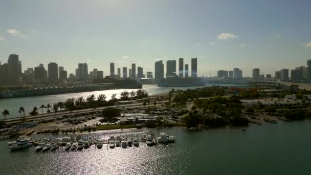 Miami Limanı Yüksekliğindeki Hava Görüntüsü — Stok video