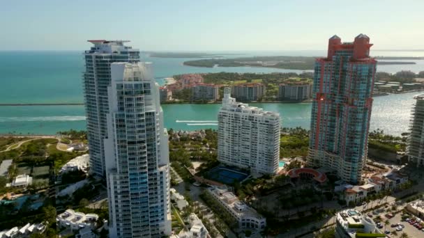 Элитные Жилые Дома Кондоминиума Miami Beach — стоковое видео