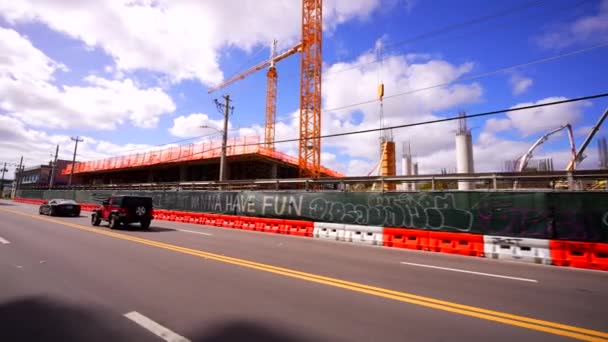 Situs Konstruksi Wynwood Plaza Kampus Perusahaan Miami — Stok Video