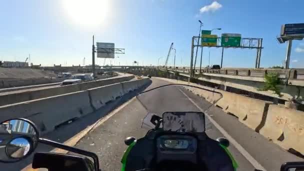 Wycieczka Motocyklowa Autostrady Miami Budowie I95 — Wideo stockowe