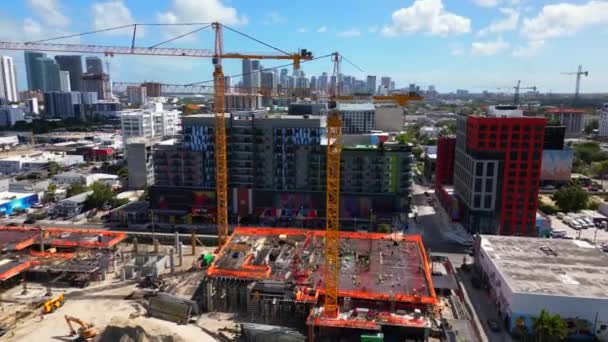 Grues Wynwood Miami Chantiers Construction — Video