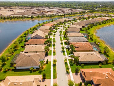 Aerial photo neighborhoods in Vero Beach Florida USA clipart