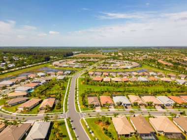 Aerial photo neighborhoods in Vero Beach Florida USA clipart
